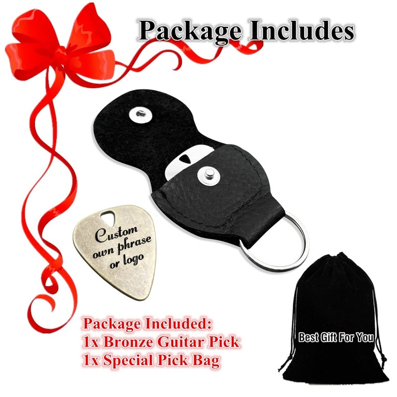 JUPPE Birthday Gift For Dad - I Couldn't Pick A Better Dad Guitar Pick With Leather Case Bronze Father's Day Gift - Image 2